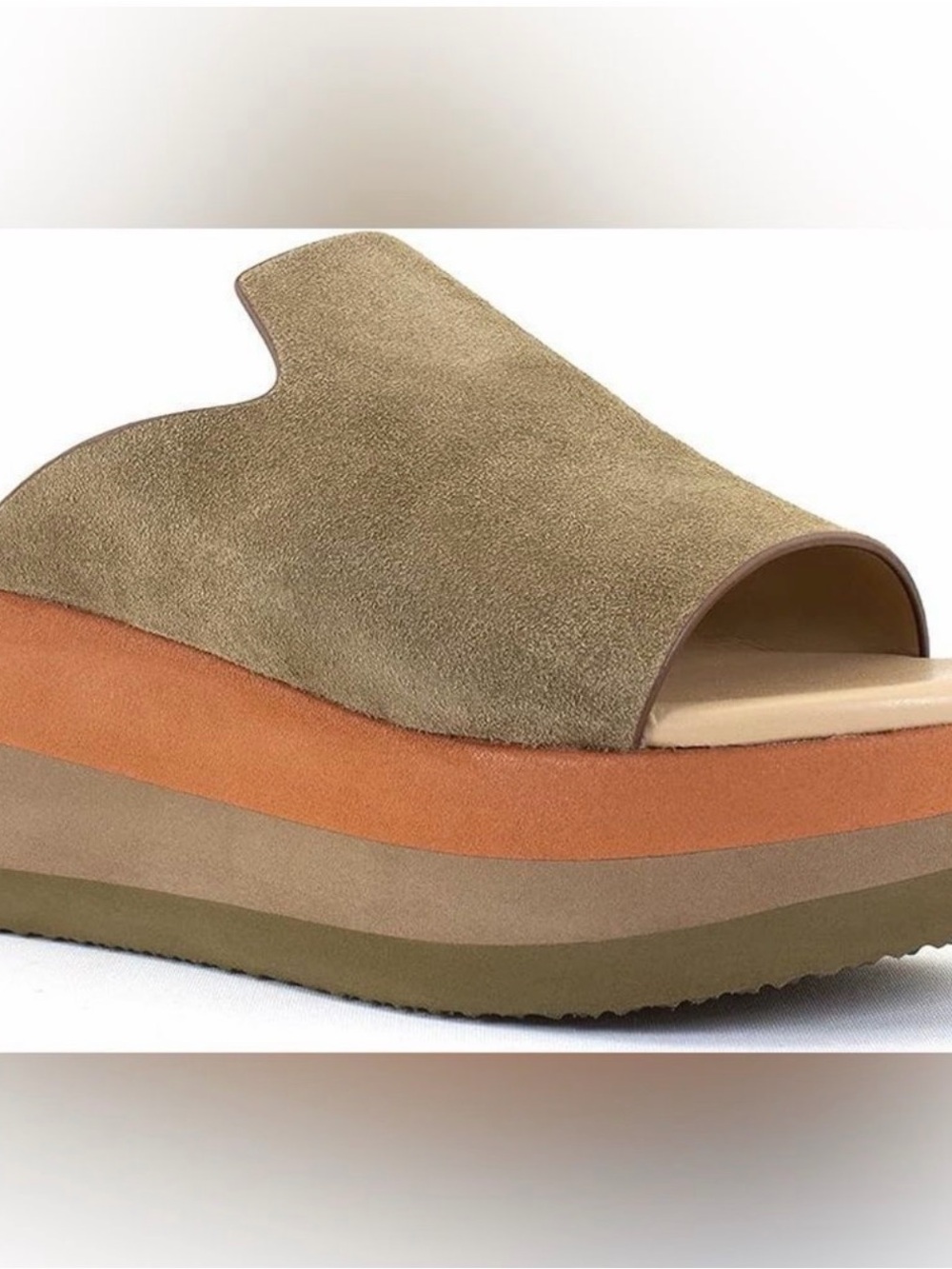 Matisse Elsie Suede Platform Wedge Slip On Sandal 70’s Boho Free People Sz 9M